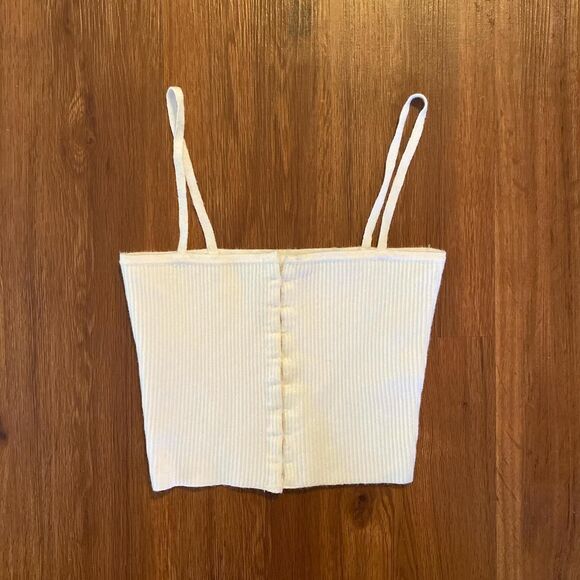 Kendall‎ & Kylie Sweater tank Size XS Cropped corset White ribbed - Picture 1 of 5